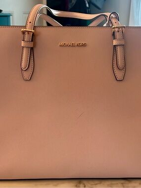 Michael Kors Blush Pink Saffiano Tote with Gold Hardware